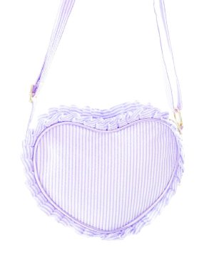 Lavender Seersucker Heart Purse