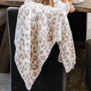 Double Layer Bamboni Blanket in Tan Leopard