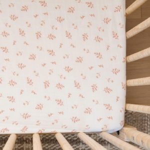Cotton Muslin Crib Sheet Floret