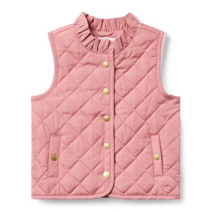 The Quilted Ruffle Collar Vest