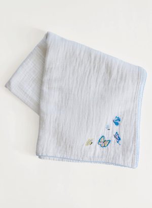 Butterfly Embroidered Shawl Blanket