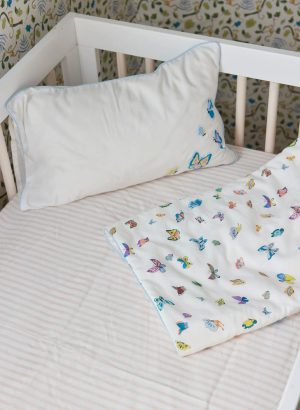 Pink & White Striped Crib Sheet