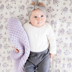 Waffle Knit Blanket in Wisteria