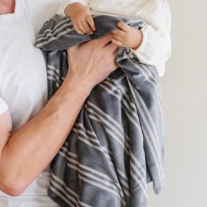 Minky Stretch Receiving Blanket in Stripe