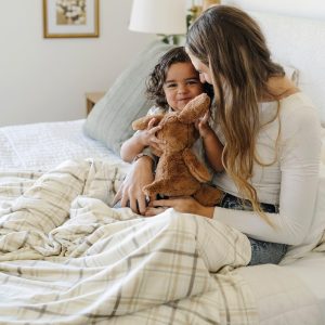 Minky Stretch Blanket in Plaid