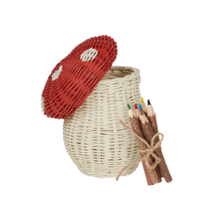 Toadstool Basket - Red & Chalk