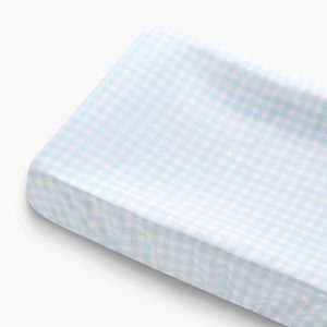 Picnic Gingham Changing Pad Cover- Blue