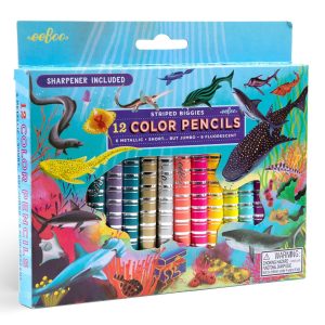 Biggies Color Pencils: Shark Striped - 12pc