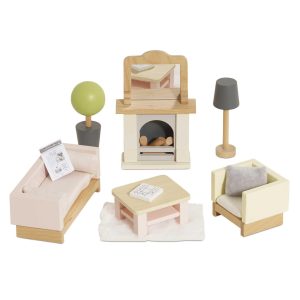 Wooden Dolls house Living Room - 19 Piece