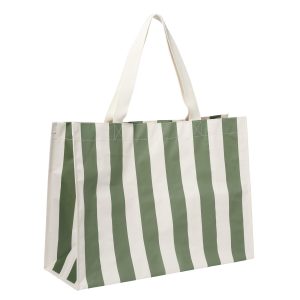 Carryall Beach Bag: Vacay Olive Stripe