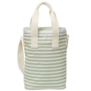 Light Cooler Drinks Bag - La Palma Sage Stripe