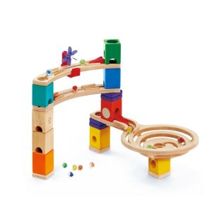Quadrilla Wooden Marble Run: Race to the Finish - 58 pcs
