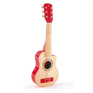 Wooden Instrument: First Musical Guitar - Red Flame