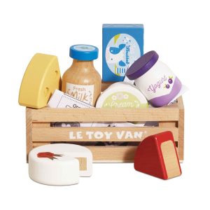Cheese & Dairy Wooden Market Crate - 8 Piece