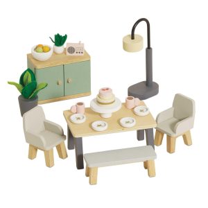 Wooden Dolls House Dining Room - 18 Piece