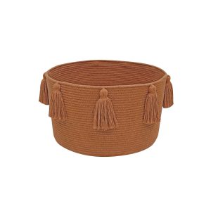 Basket New Tassels Chestnut