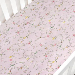 Dreaming of Paradise Crib Sheet- Ivory