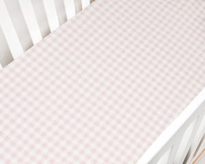 Picnic Gingham Crib Sheet - Pink