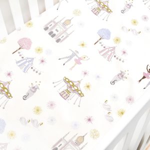 Adventures in Wonderland Crib Sheet - Rose