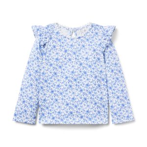 Ditsy Floral Ruffle Shoulder Top