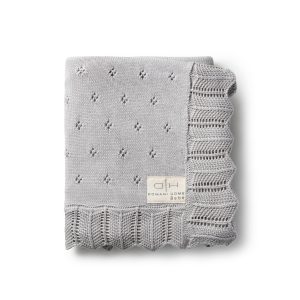 Scalloped Pointelle Baby Blanket Nimbus Cloud