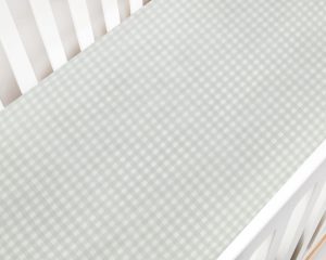 Picnic Gingham Crib Sheet- Green
