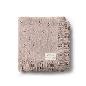 Scalloped Pointelle Baby Blanket Rice