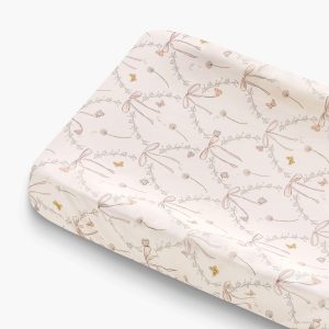 Bows & Butterfly Kisses Changing Pad Cover - Pink