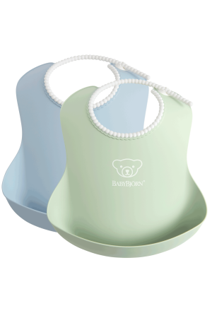 Baby Bib 2-Pack, Green / Blue