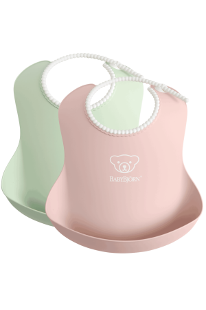 Baby Bib 2-Pack, Green / Pink