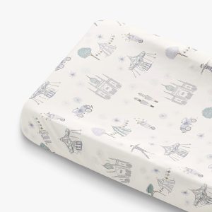 Adventures in Wonderland Changing Pad Cover - Aqua