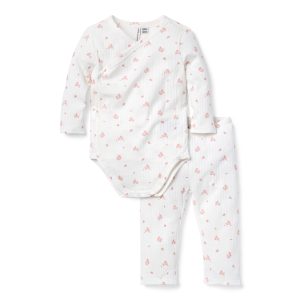 Baby Bunny Pointelle Wrap Matching Set