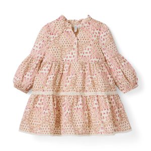 Patchwork Floral Tiered Dress