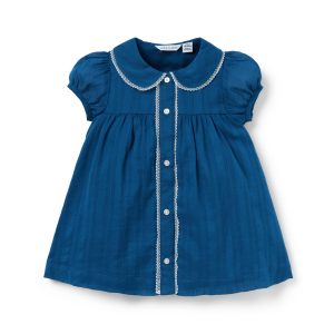 Baby Textured Stripe Collar Dress