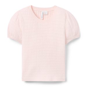 Pointelle Puff Sleeve Top