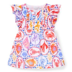 Ocean Icon Ruffle Sleeve Dress