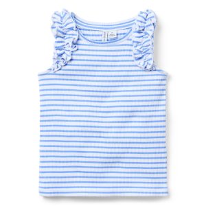 Striped Ruffle Sleeve Top