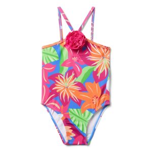 Recycled Tropical Floral Rosette Swimsuit