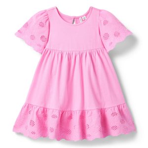 Embroidered Floral Tiered Dress