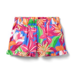 Tropical Floral Ruffle Short