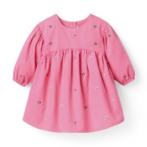 The Floral Embroidered Corduroy Dress