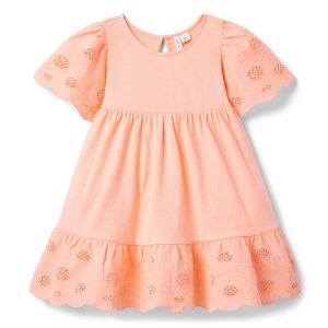 Embroidered Floral Tiered Dress