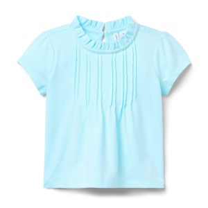 Pintuck Ruffle Top