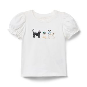 Dog Friends Puff Sleeve Tee
