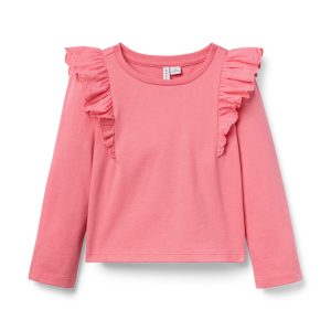 Eyelet Ruffle Shoulder Top