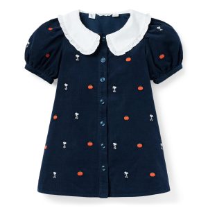 Peanuts Snoopy Embroidered Corduroy Dress