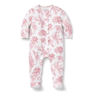 Baby Floral Toile Footed One-Piece