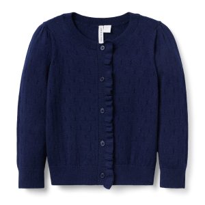 The Pointelle Ruffle Cardigan