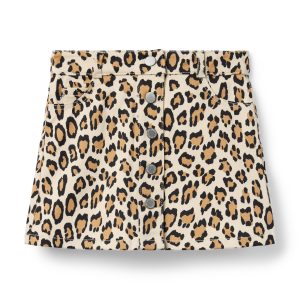 Leopard Button Skirt