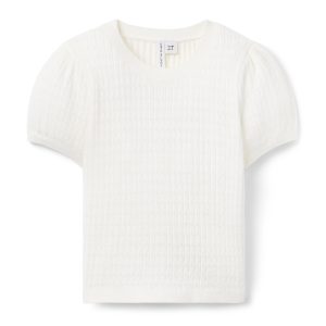 Pointelle Puff Sleeve Top